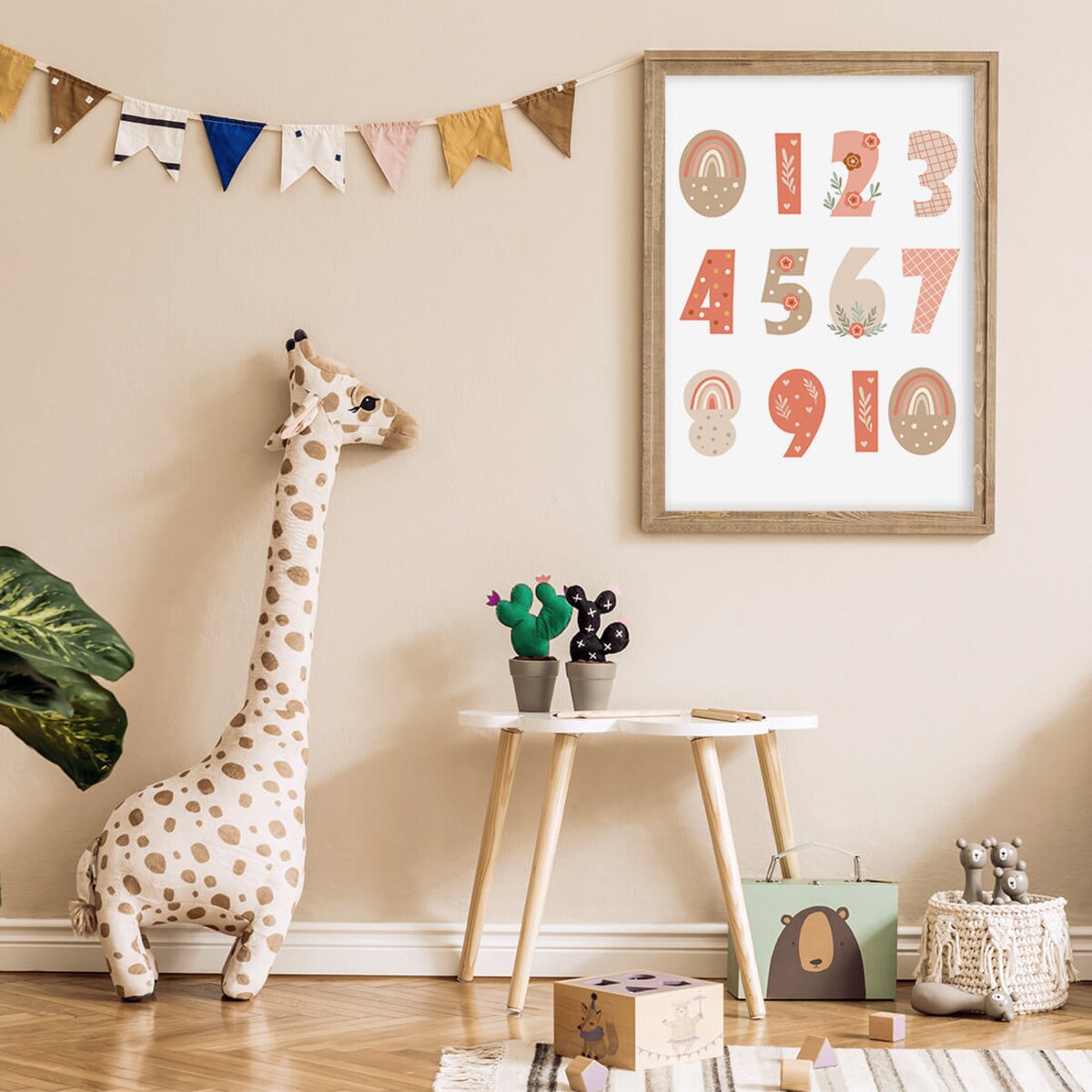 Plakat dla dzieci Liczby boho 1 30x40