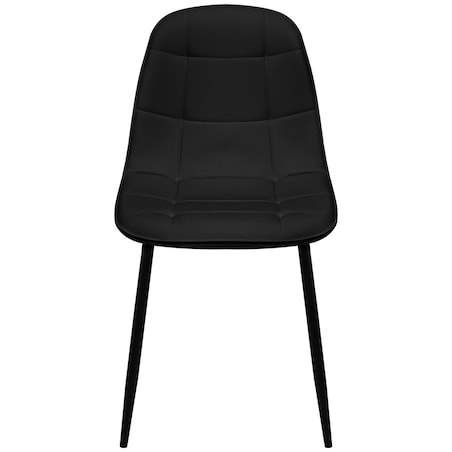 Krzesło tapicerowane ekoskóra czarne nowoczesne loftowe