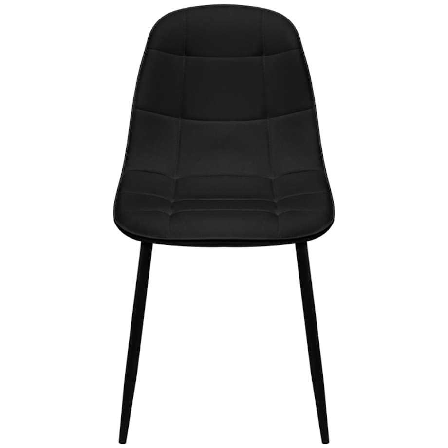 Krzesło tapicerowane ekoskóra czarne nowoczesne loftowe