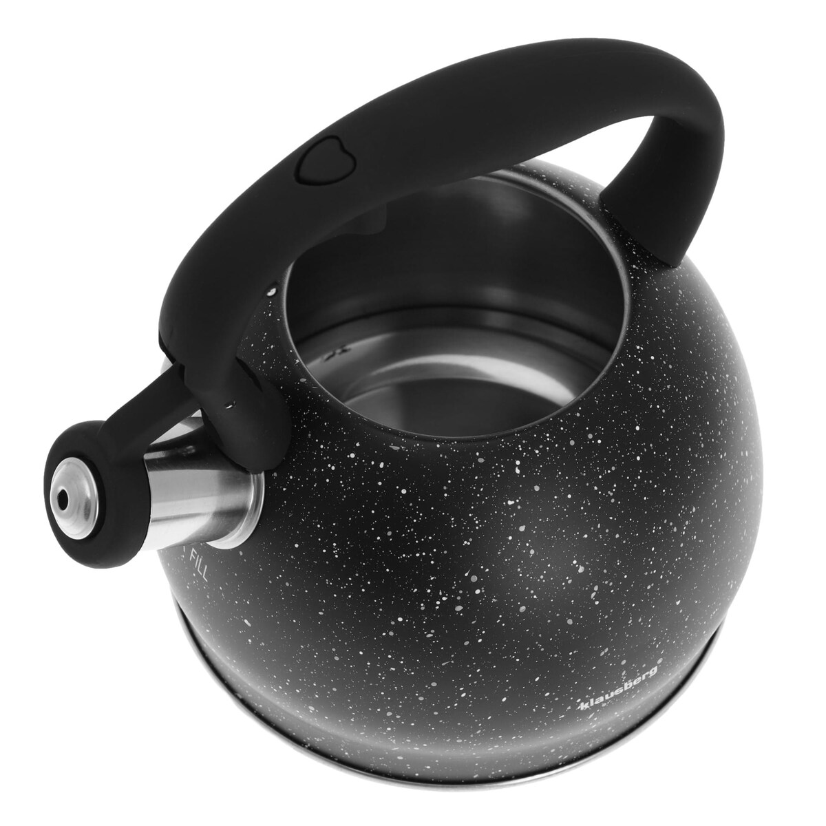 Czajnik stalowy z gwizdkiem 2L indukcja gaz czarny marmurek KLAUSBERG