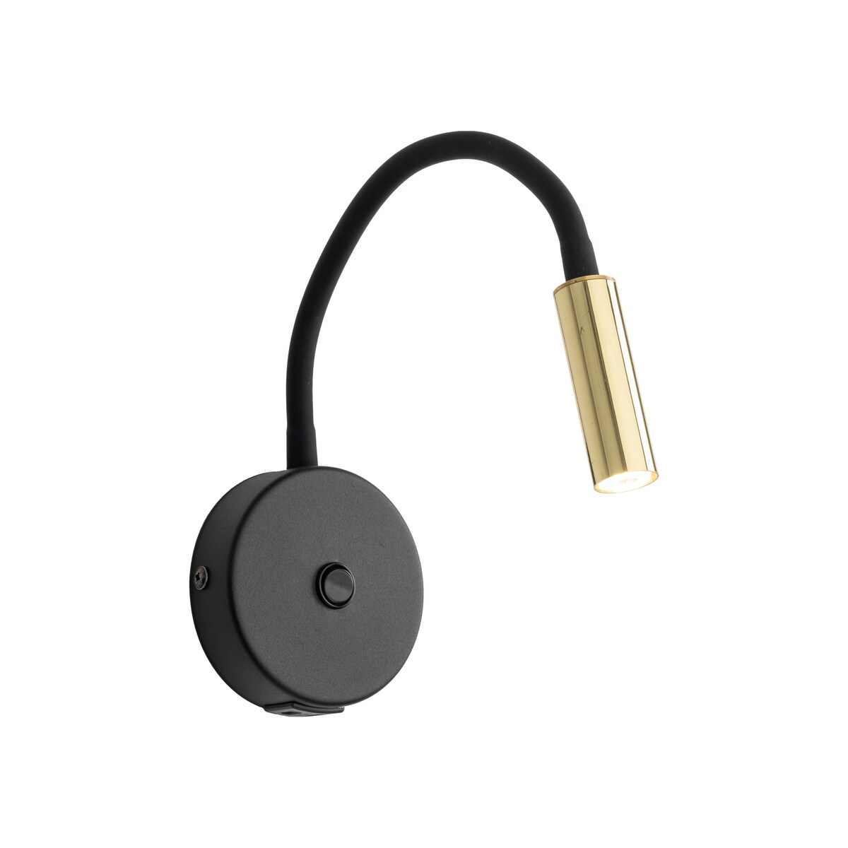 Kinkiet LAGOS Black/Gold z wysięgnikiem, włącznikiem i USB, G9, TK Lighting 10201