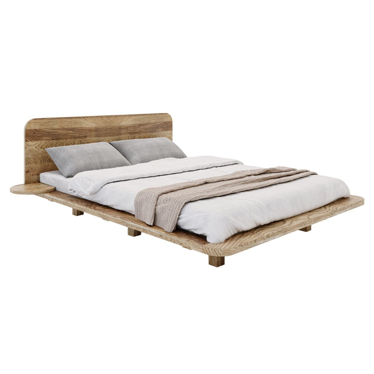 Łóżko lewitujące dębowe JAPANDIC / 160x200, olej retro