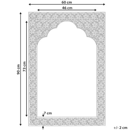 Lustro ścienne PALI 60 cm 90 cm Metal Złoty