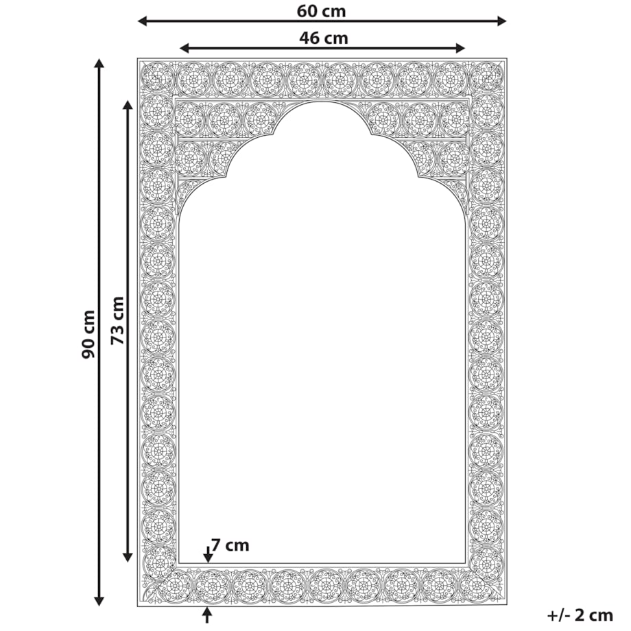 Lustro ścienne PALI 60 cm 90 cm Metal Złoty