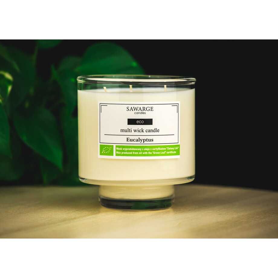 Ekologiczna Świeca Zapachowa Sojowa /50h/ Eucalyptus 450g