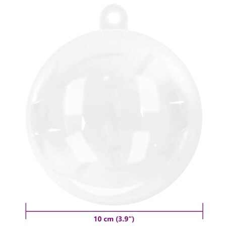 vidaXL Zestaw Bombek Choinkowych 25 pcs przezroczysty Ø 10 cm