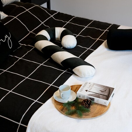 Poduszka XMAS wzór XM19 | Czarna laska cukrowa XXL