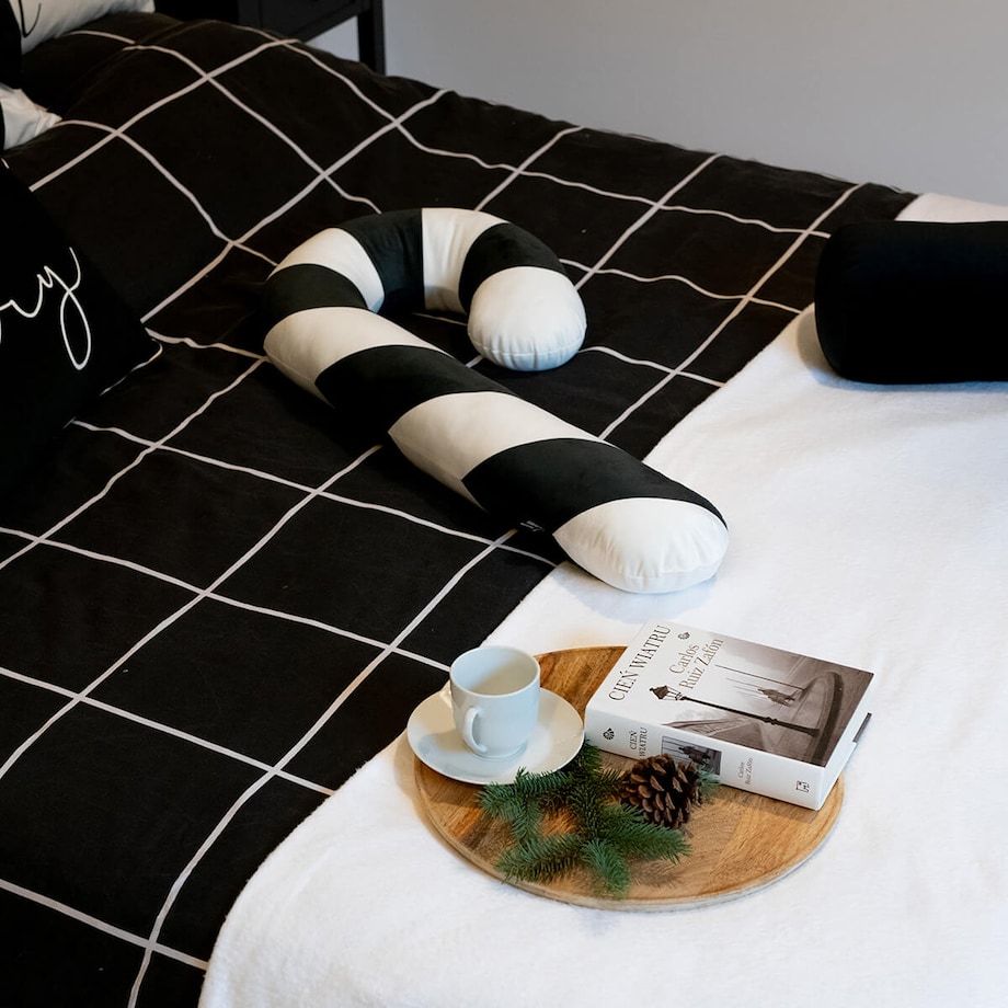 Poduszka XMAS wzór XM19 | Czarna laska cukrowa XXL