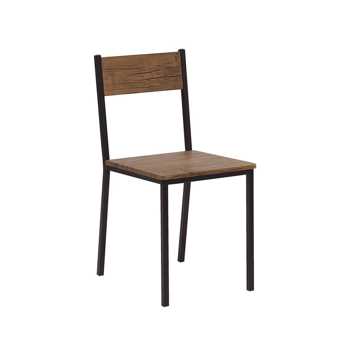 Zestaw do jadalni stół i 4 krzesła ciemne drewno z czarnym HAMRY