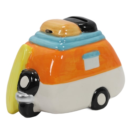 Kolorowa skarbonka ceramiczna z motywem podróży