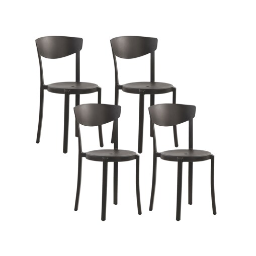 Zestaw 4 krzeseł do jadalni czarny VIESTE