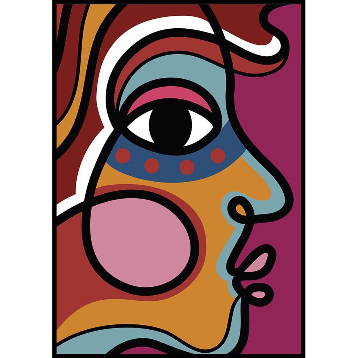 plakat abstract face 2 21x30 cm