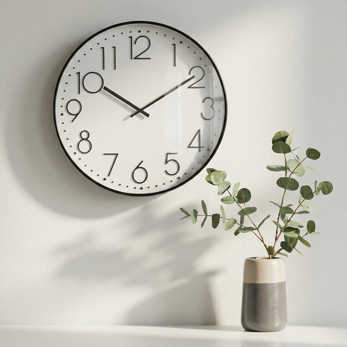 Zegar ścienny z czarną ramą, Ø 50 cm