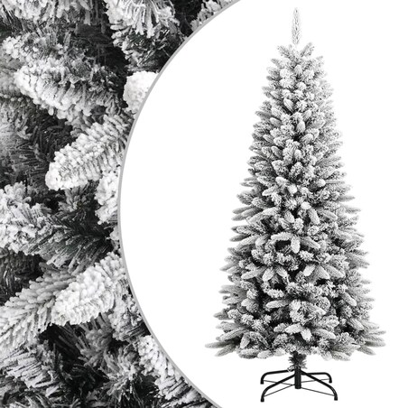 vidaXL Sztuczna choinka pokryta śniegiem, 150 cm, PVC i PE