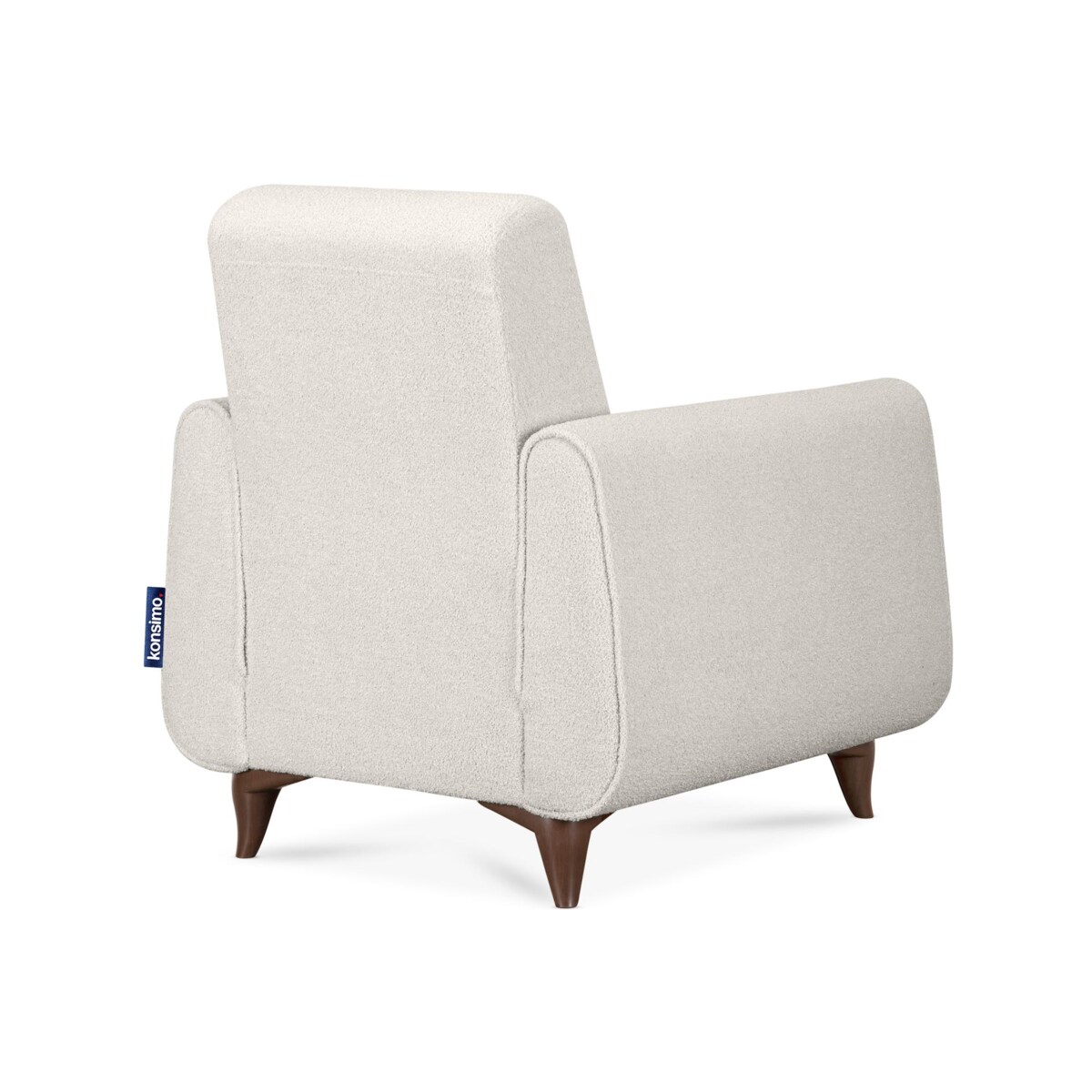 KONSIMO GUSTAVO Fotel z białej tkaniny