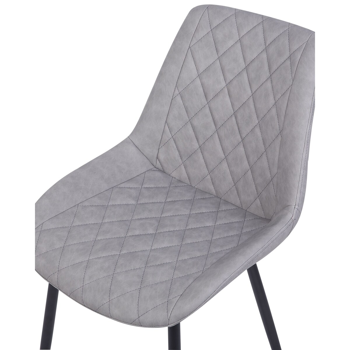 Zestaw 2 krzeseł do jadalni ekoskóra szary MARIBEL