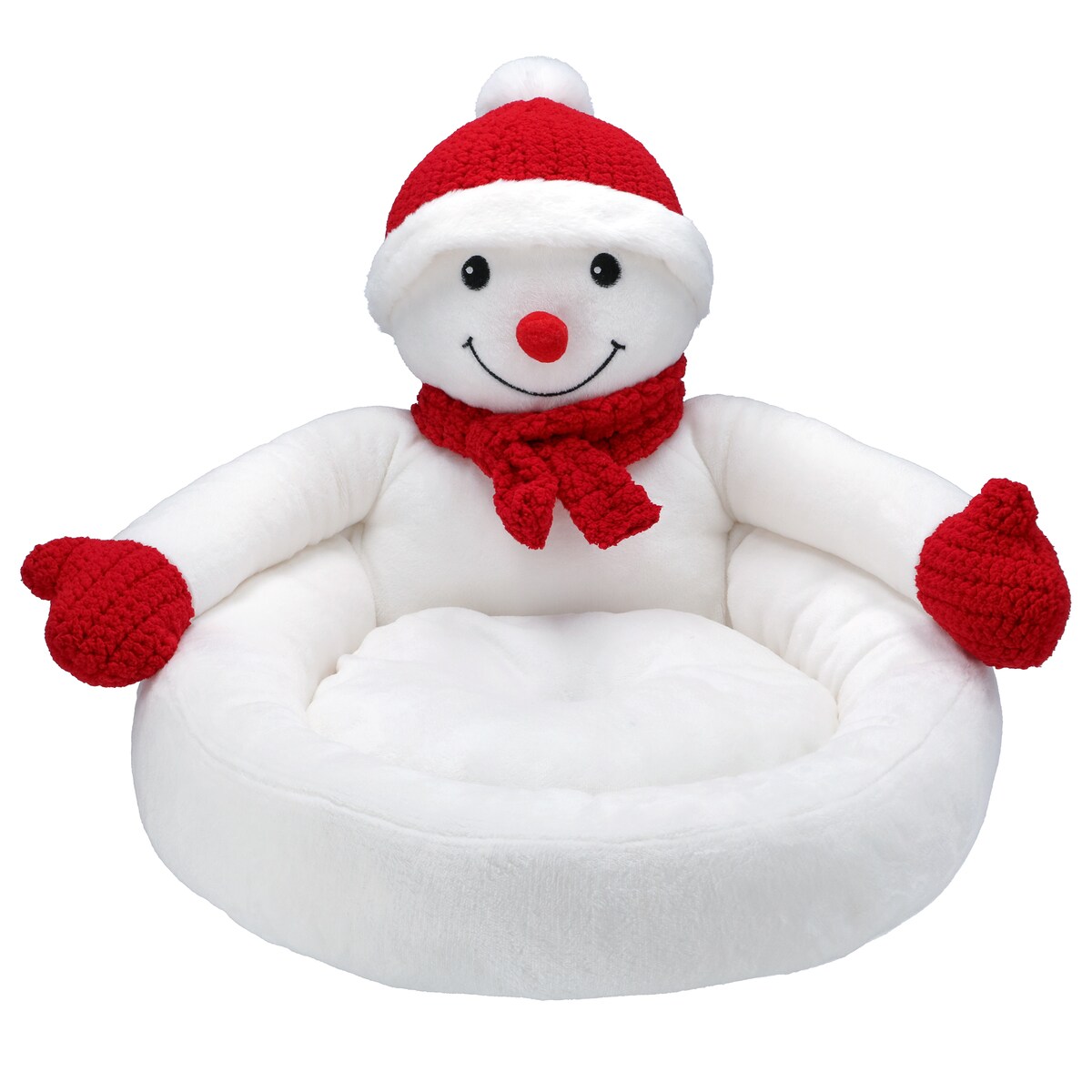 Legowisko Dla Psa Kota Zwierzę Świąteczne Miękkie Poduszka Bałwan 50X50