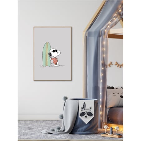 Poster Story, Plakat, Obraz - Snoopy z Deską Surfingową, wymiary 30 x 42 cm