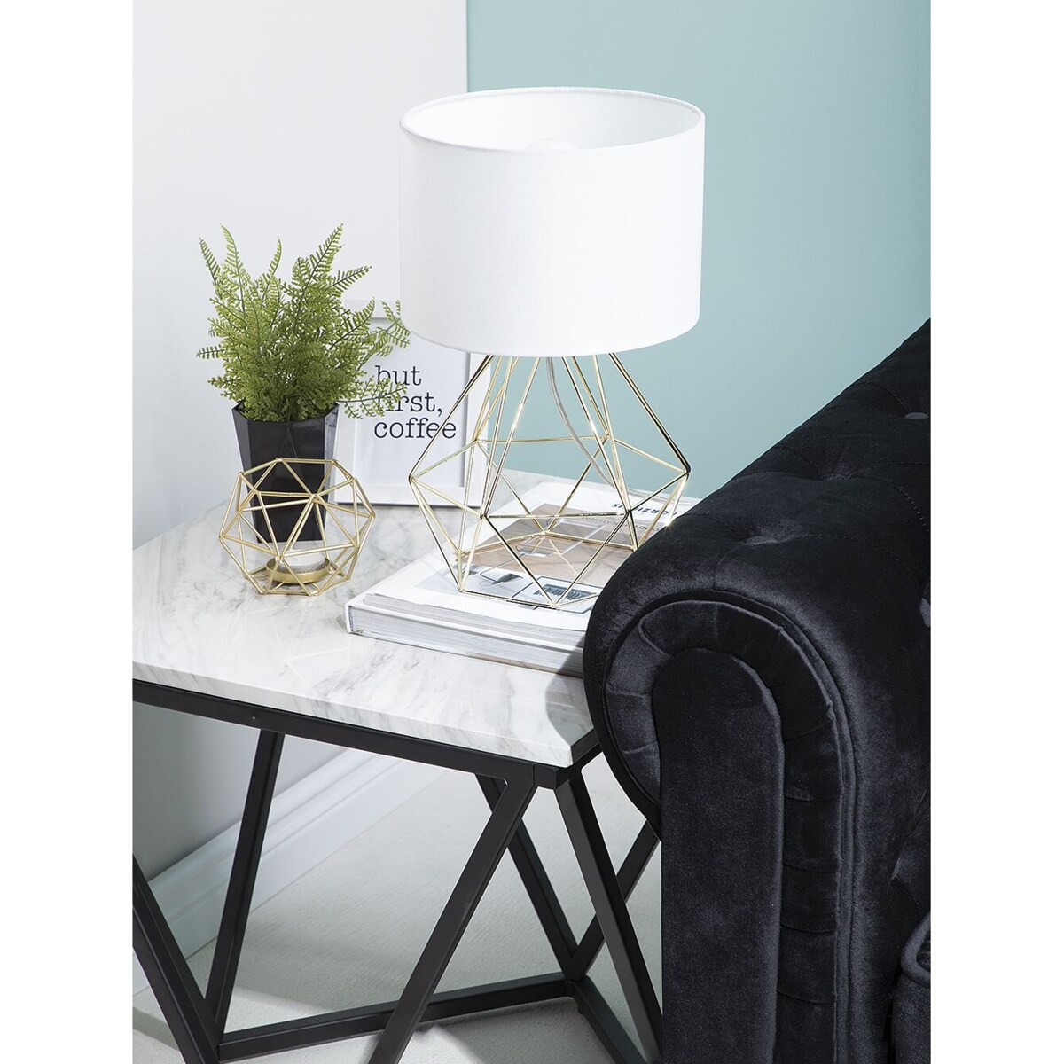 Lampka nocna metalowa złota MARONI