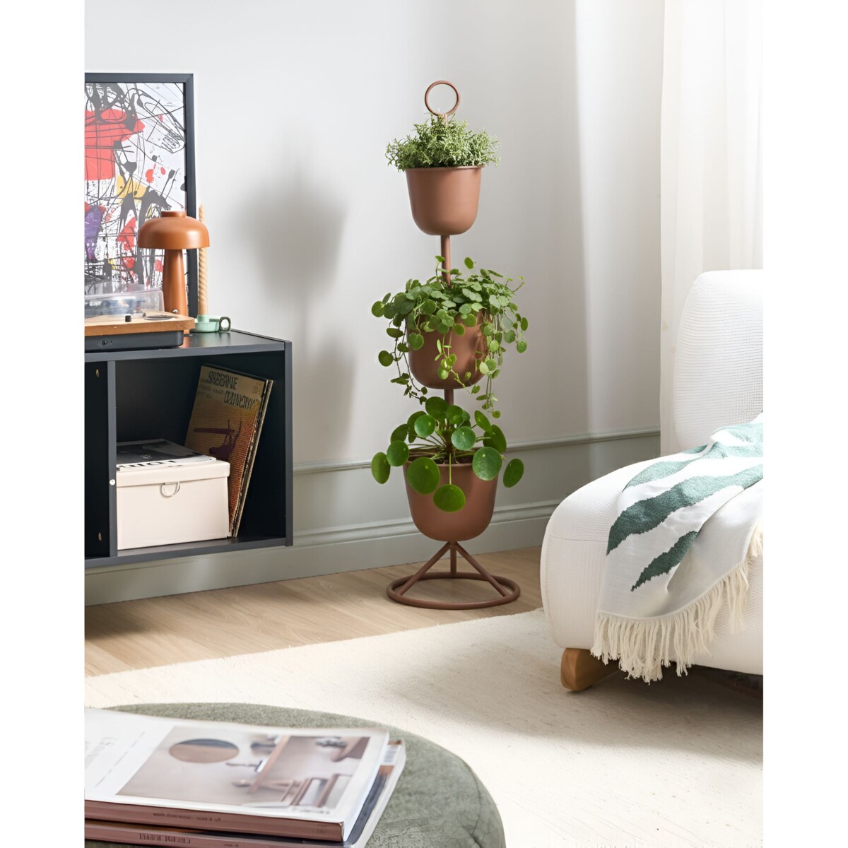 Stojak na kwiaty RENGE Metal 28 cm Brązowy