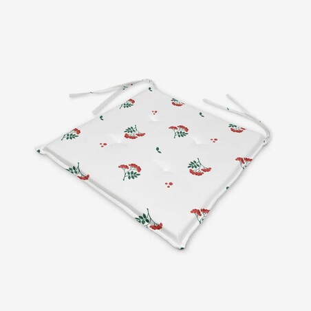 Poduszka świąteczna na krzesło - jarzębinowe gałązki