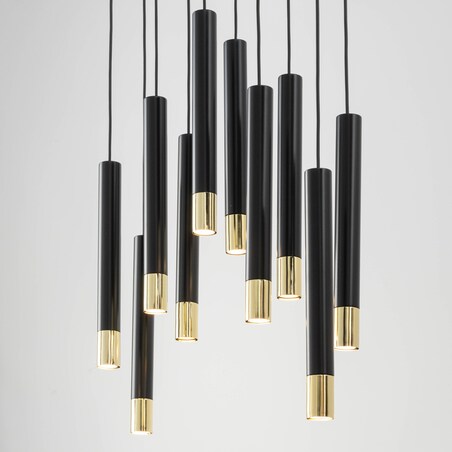 Czarna lampa wisząca Sopel Grand 33399 sople salonowe loftowe