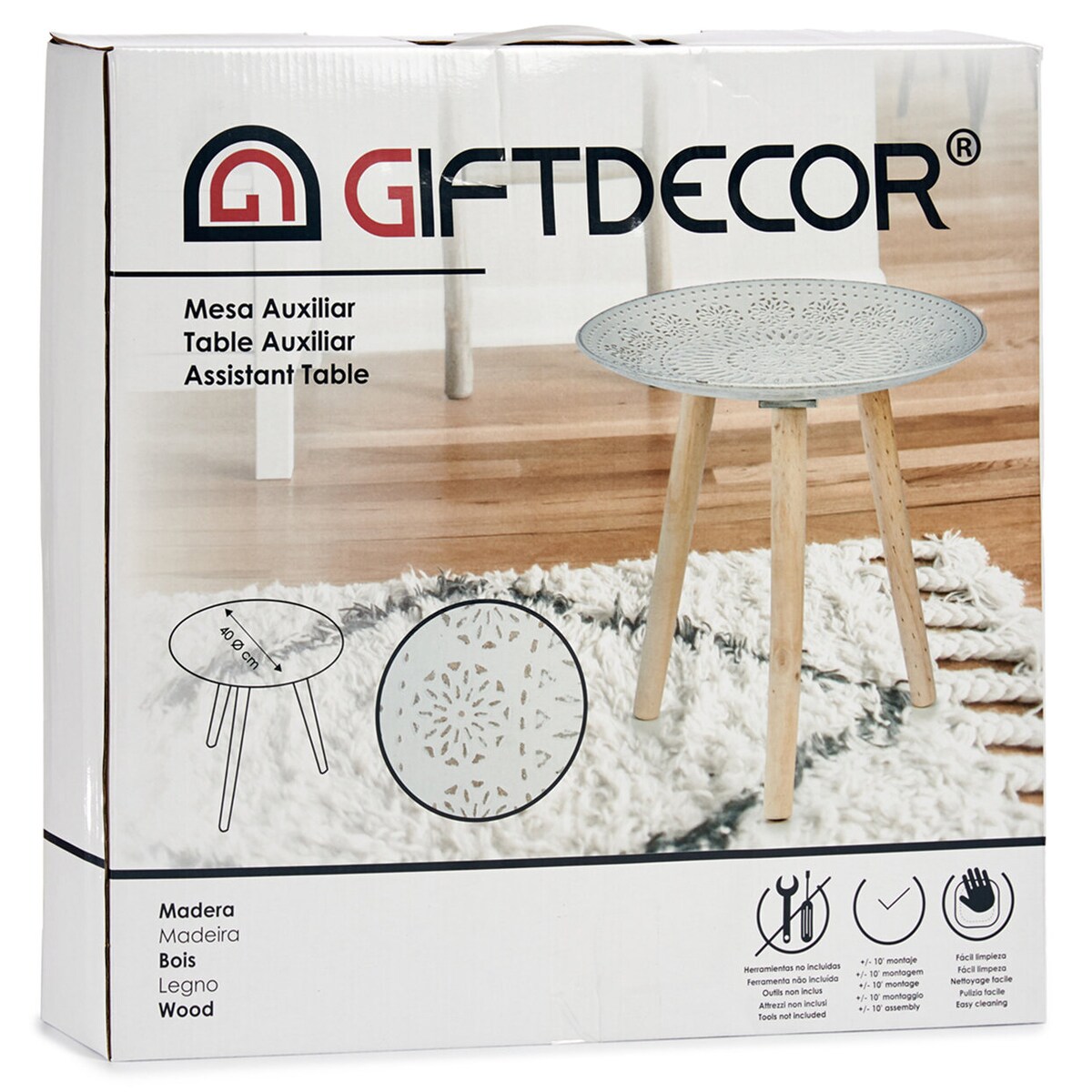 Stolik kawowy okrągły MANDALA, 40 cm