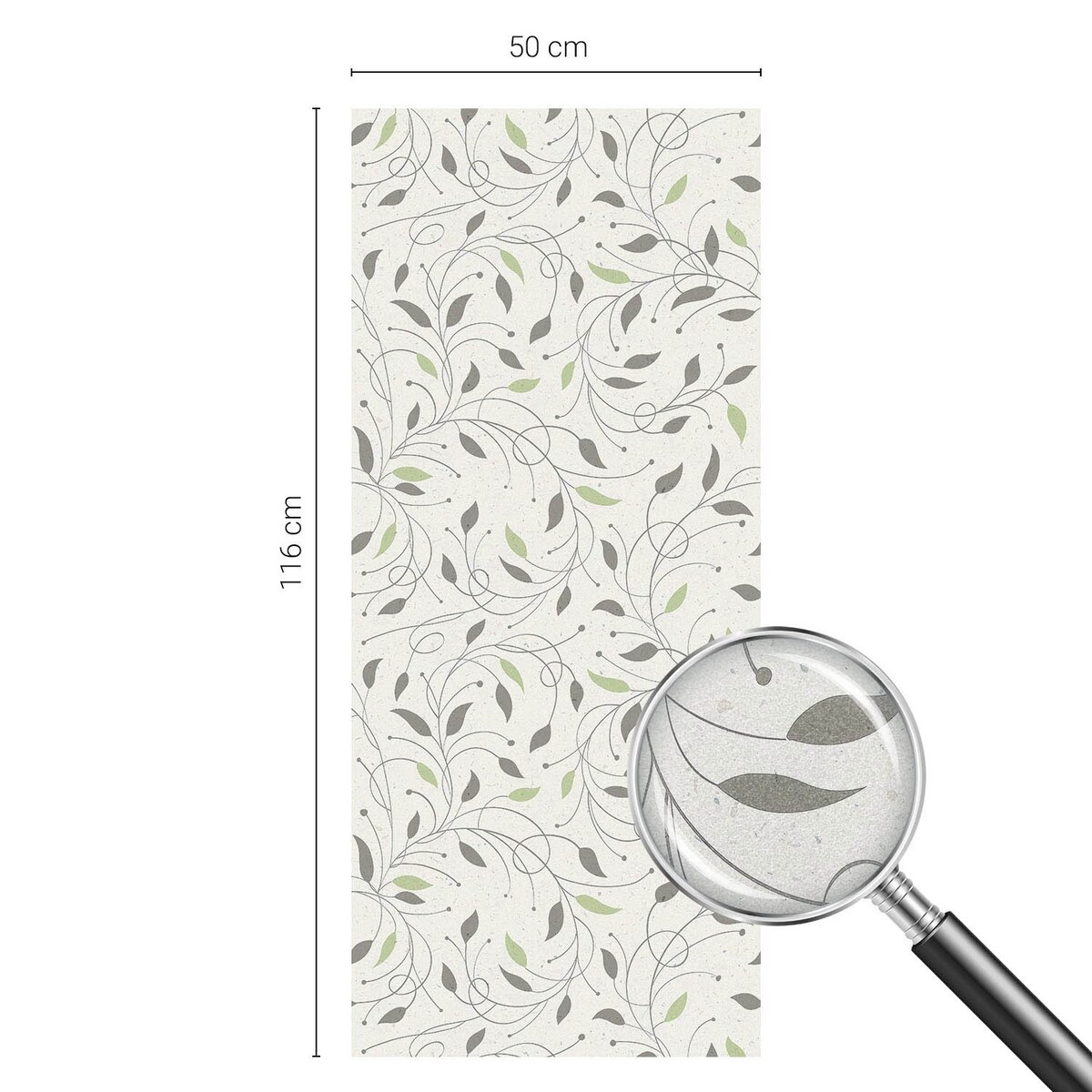 Naklejka na szybę dekoracyjna - Nowoczesne wzory liści w delikatnej kolorystyce - 50x116 cm