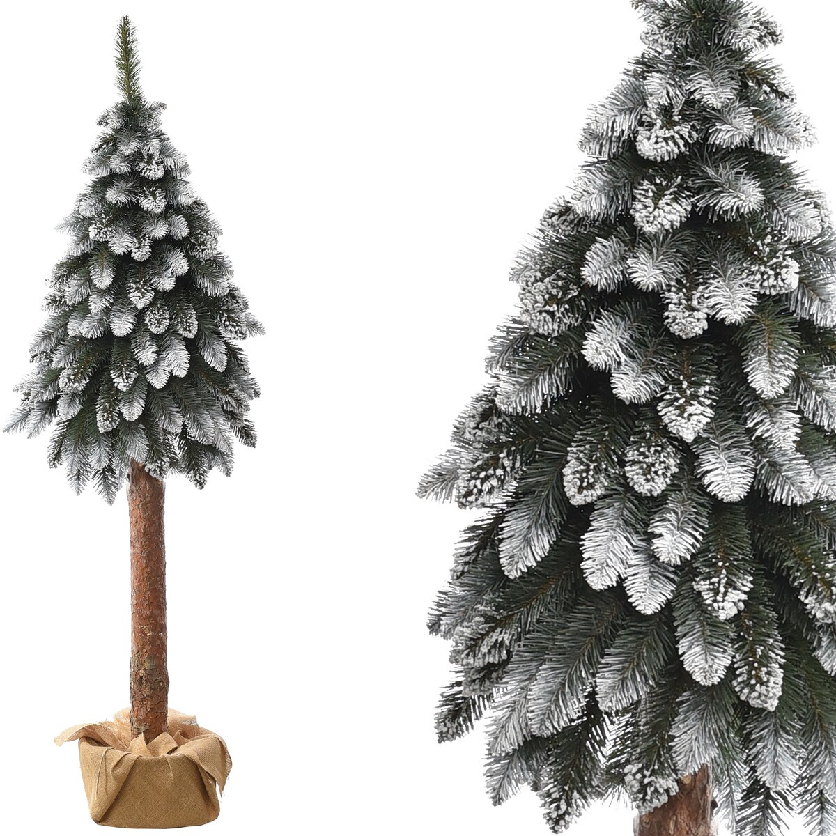 Choinka Bielona Wysoka Z Brokatem Na Pniu 180 cm