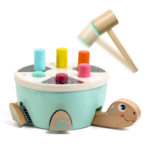 Żółw wbijanka z młoteczkiem dla dzieci – drewniana zabawka motoryczna dla dzieci 18 mies.+ Top Bright