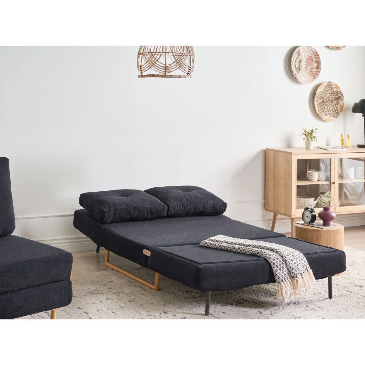 Sofa rozkładana dla 2 osób JERSLEV Czarny