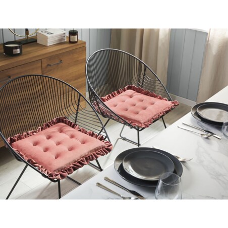 Poduszka na krzesło welurowa kwadratowa 40 x 40 cm różowa KALANCHOE