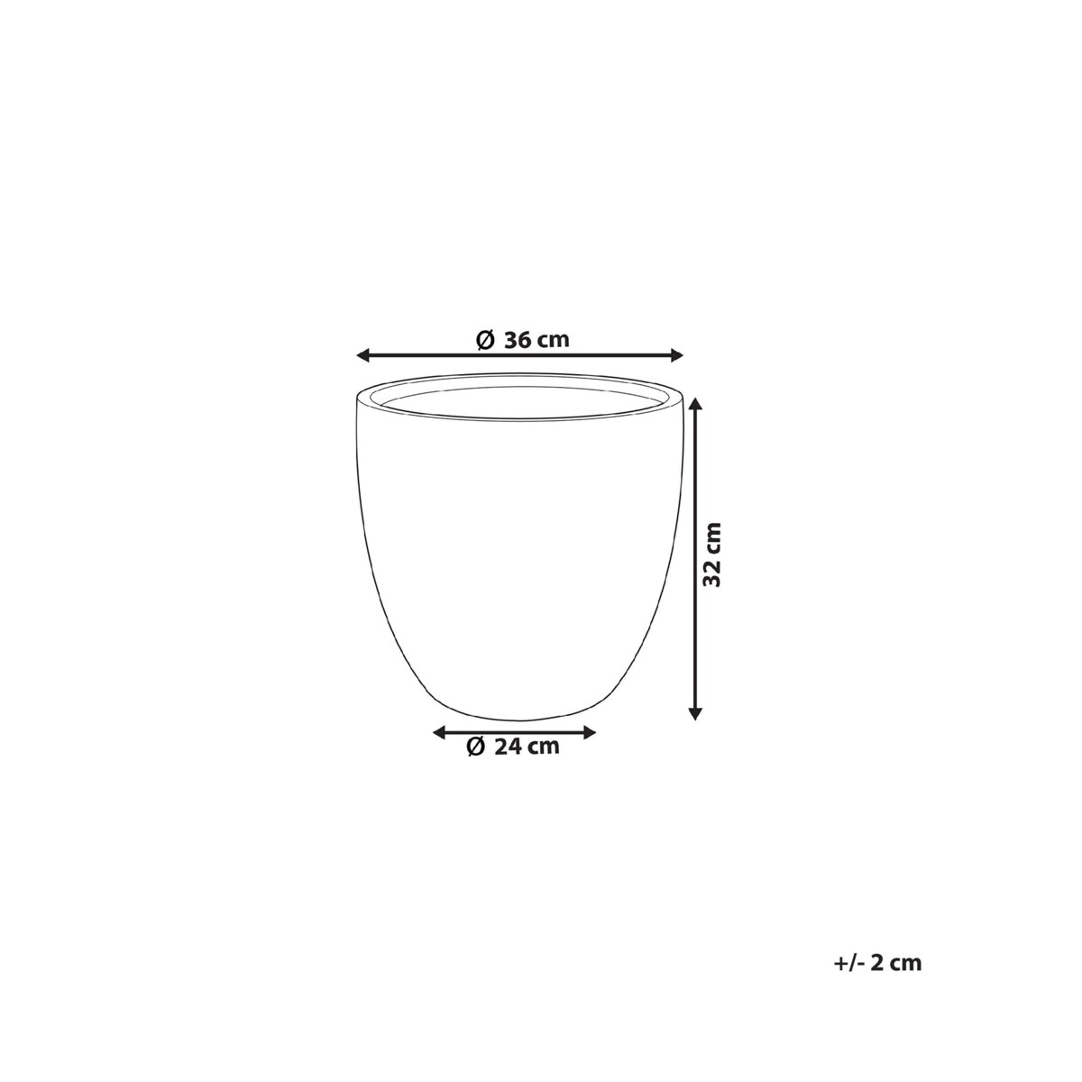 Doniczka 36 x 36 x 32 cm szara KANNIA