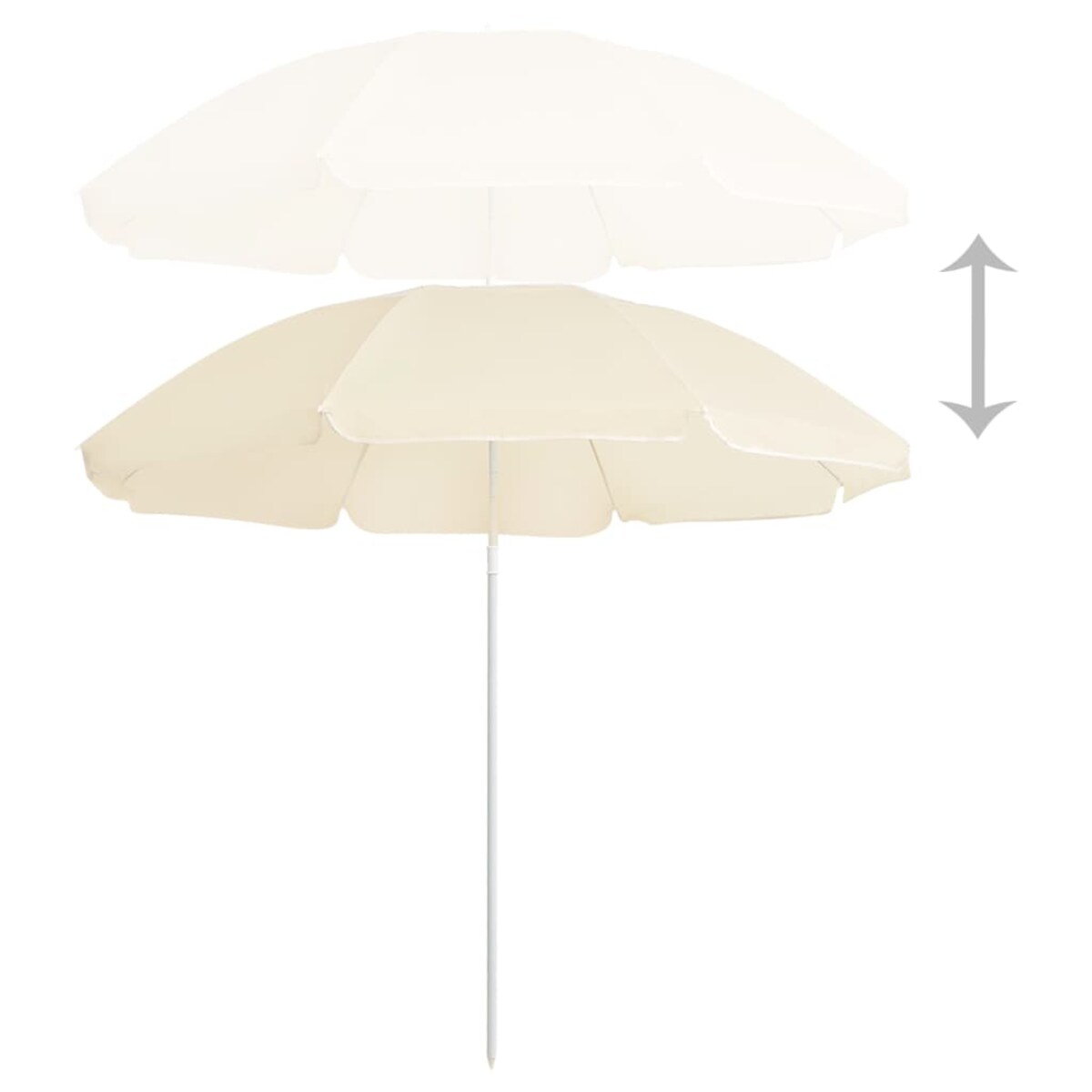 vidaXL Parasol ogrodowy na stalowym słupku, piaskowy, 180 cm