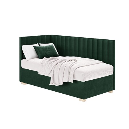 Mesonica Łóżko Snugi, linie zielone, 90x200, Lewostronne