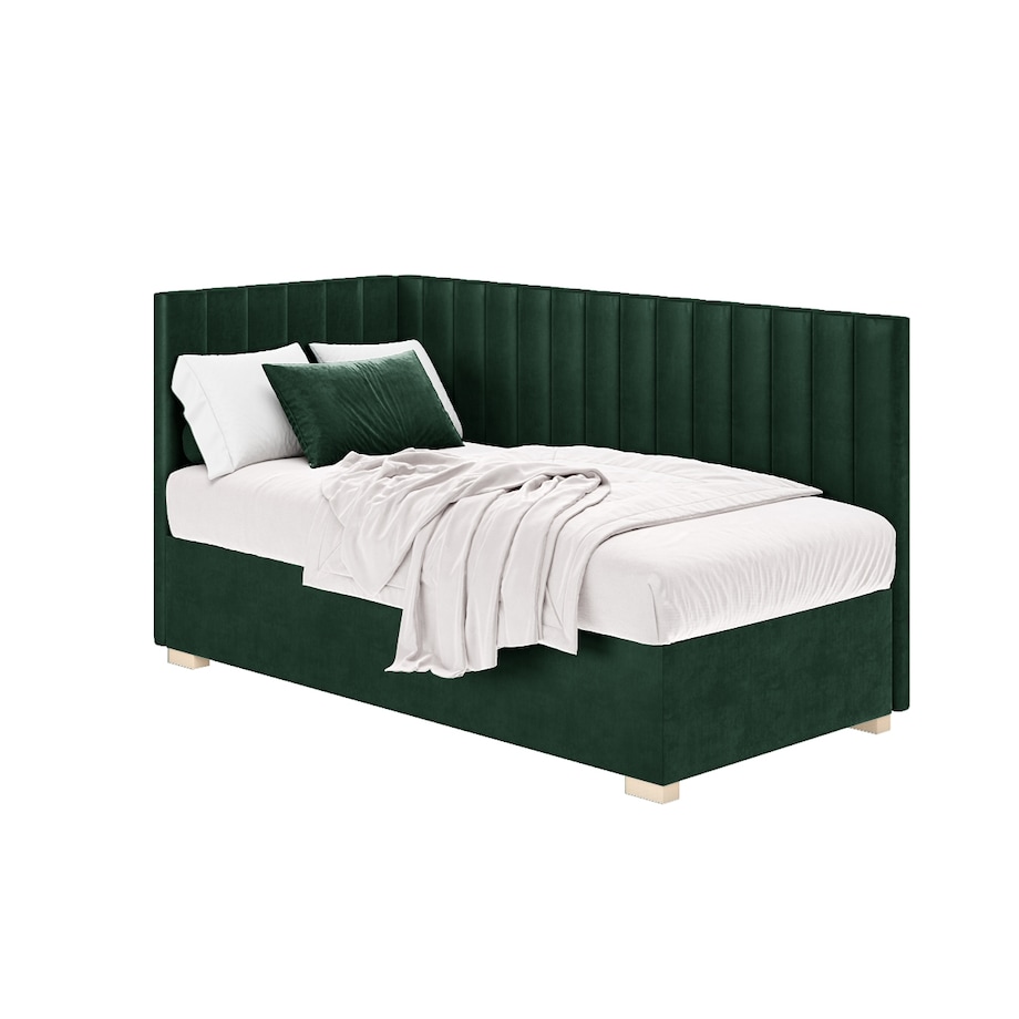 Mesonica Łóżko Snugi, linie zielone, 90x200, Lewostronne