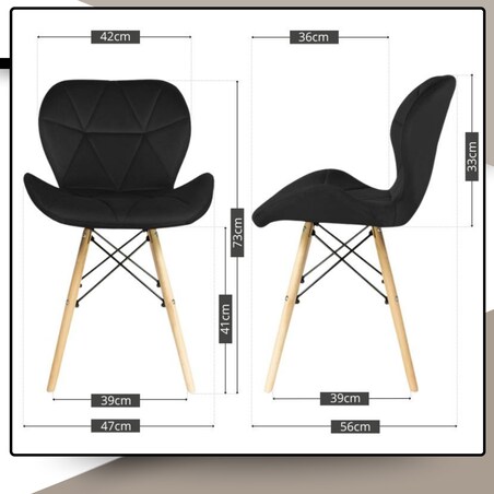 Krzesło Tapicerowane Welurowe Do Jadalni Salonu Pikowane Skandynawskie