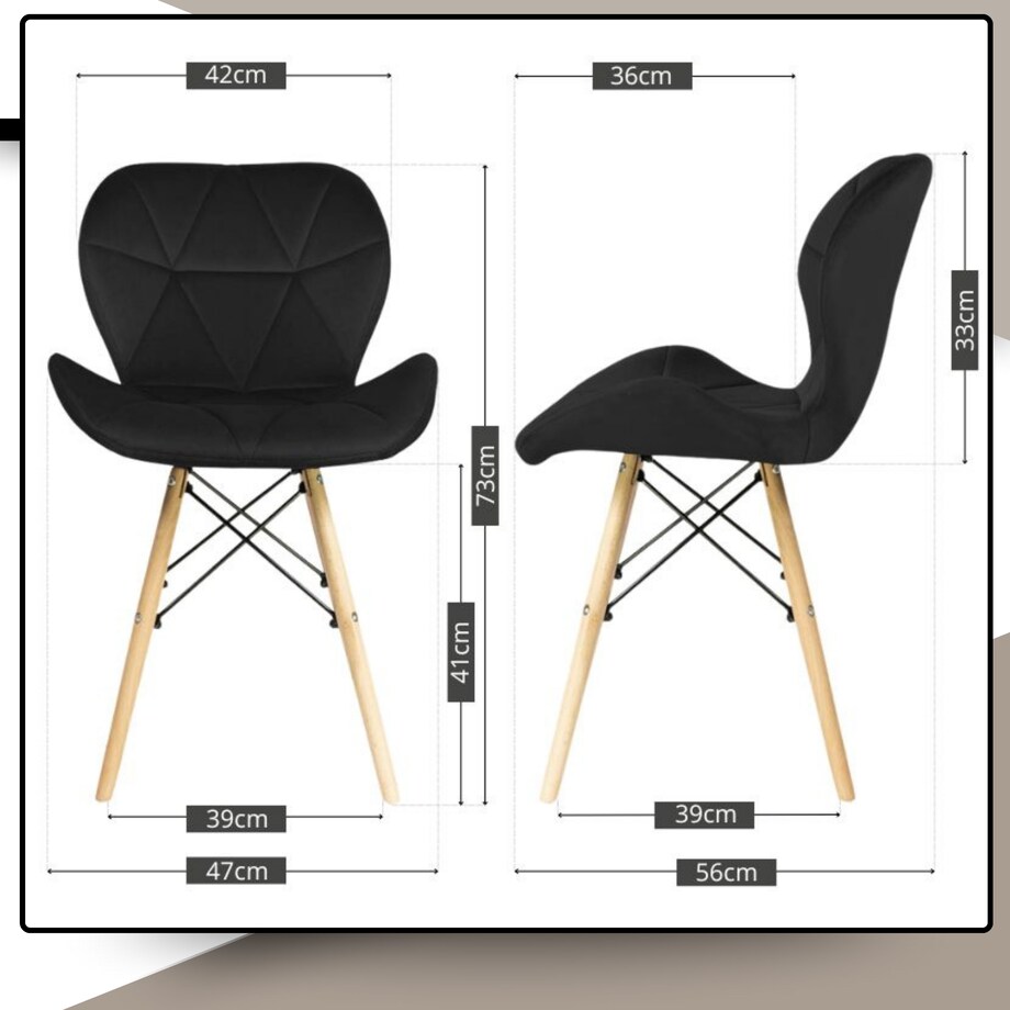 Krzesło Tapicerowane Welurowe Do Jadalni Salonu Pikowane Skandynawskie