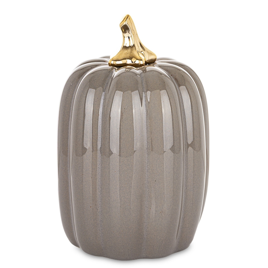 Dekoracja - dynia porcelanowa 22x13x13 cm TARDIVA-3 tall szara