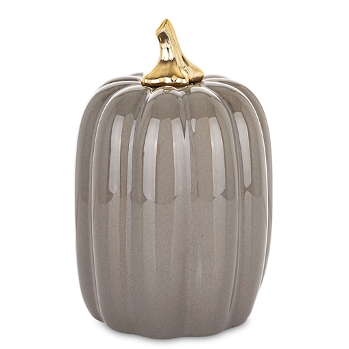 Dekoracja - dynia porcelanowa 22x13x13 cm TARDIVA-3 tall szara