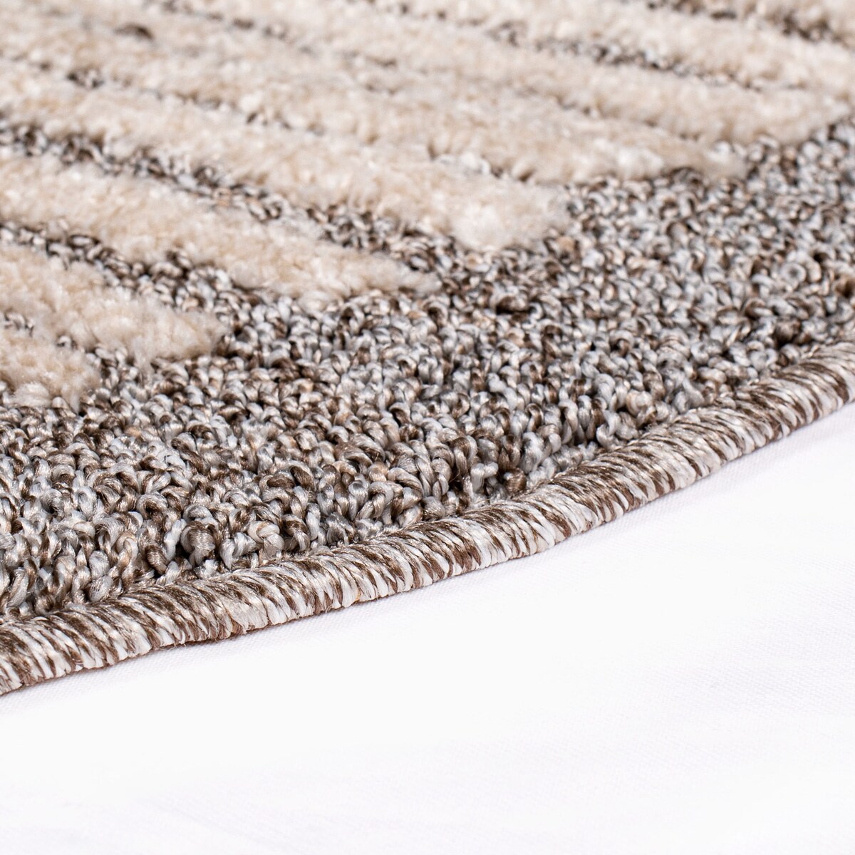 Dywan okrągły w paski ARTY 22310 Mokka 200x200