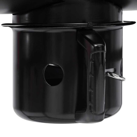 vidaXL Grill beczkowy z kółkami i półkami, czarny, stal, 115x85x95 cm