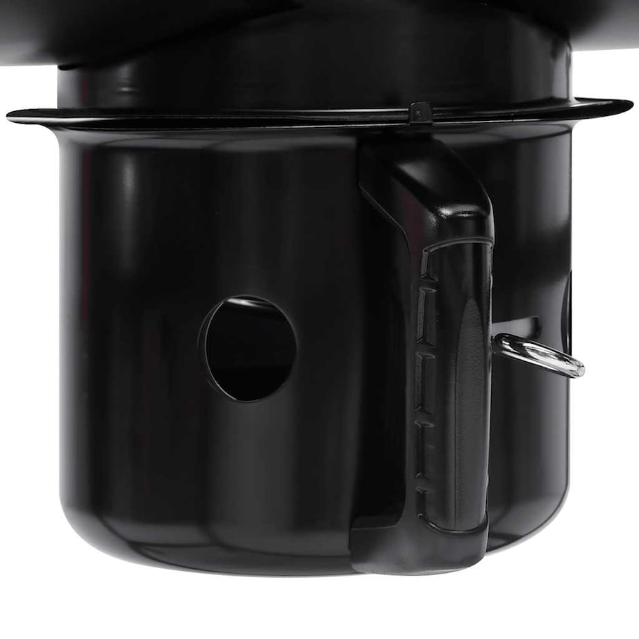 vidaXL Grill beczkowy z kółkami i półkami, czarny, stal, 115x85x95 cm