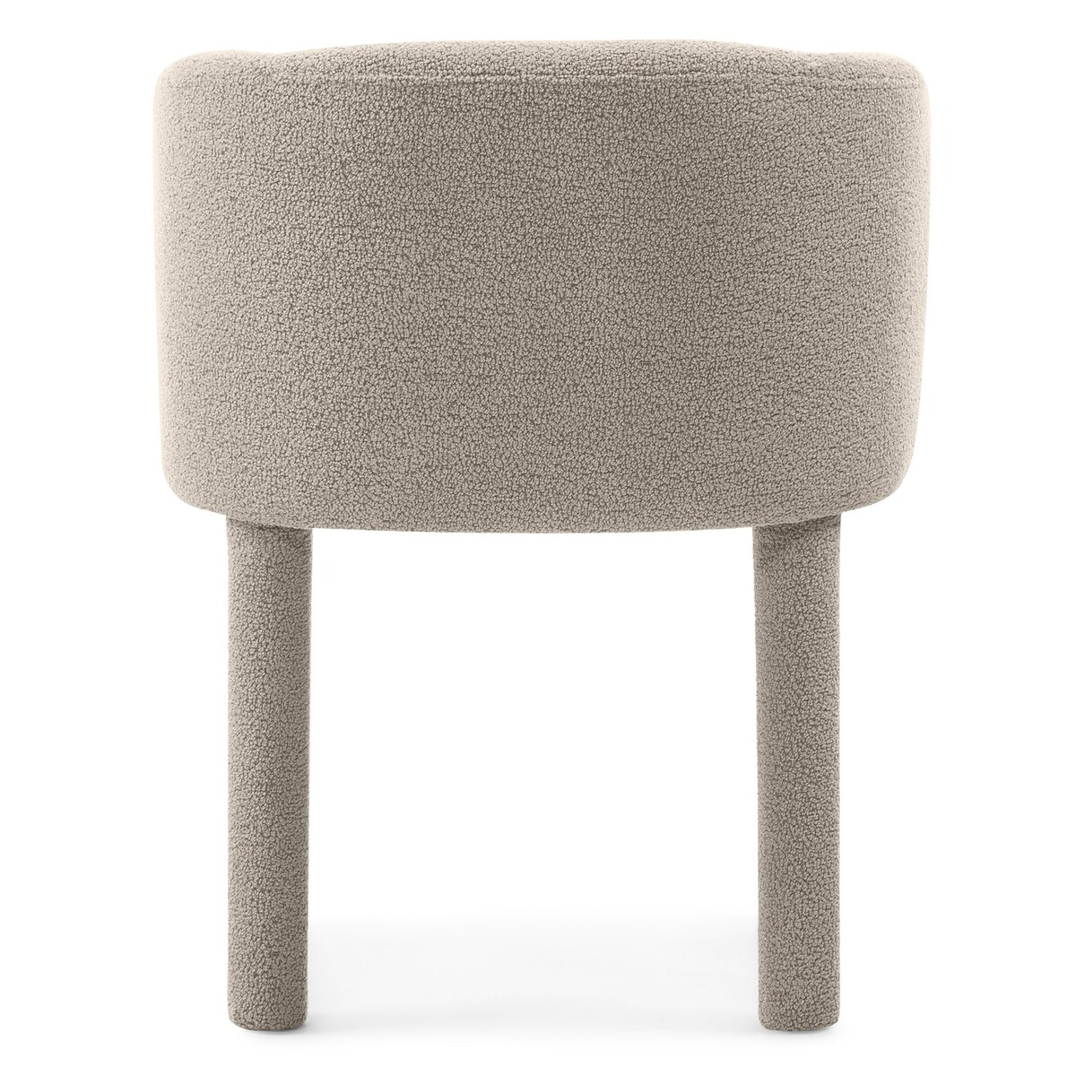 Fotel tapicerowany bouclé szaro-brązowy Moon