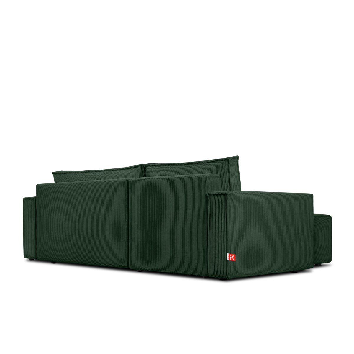 KONSIMO NAPI Duża rozkładana sztruksowa sofa, ciemnozielona, ​​prawa/lewa