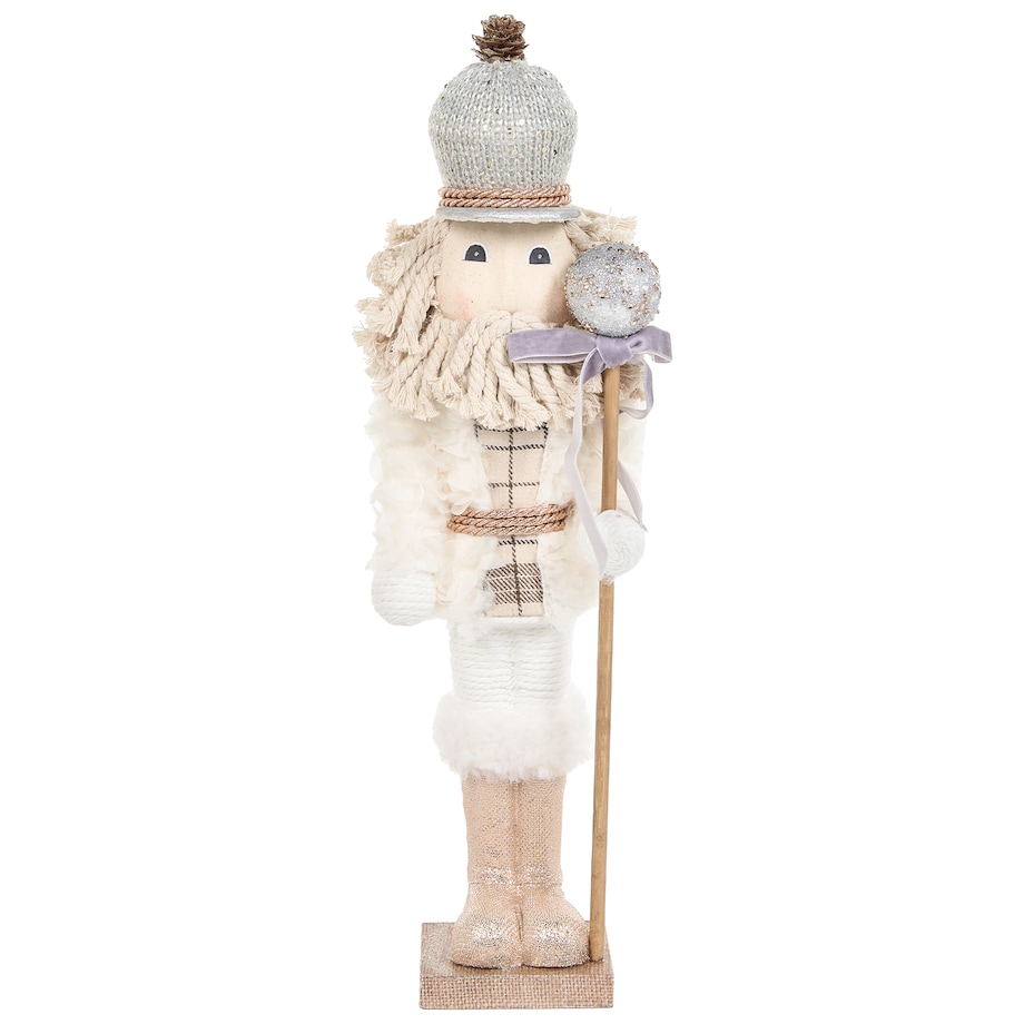 Zestaw 2 figurek dekoracyjnych ALANIEMI 52/79 cm Dziadek do orzechów Beżowy