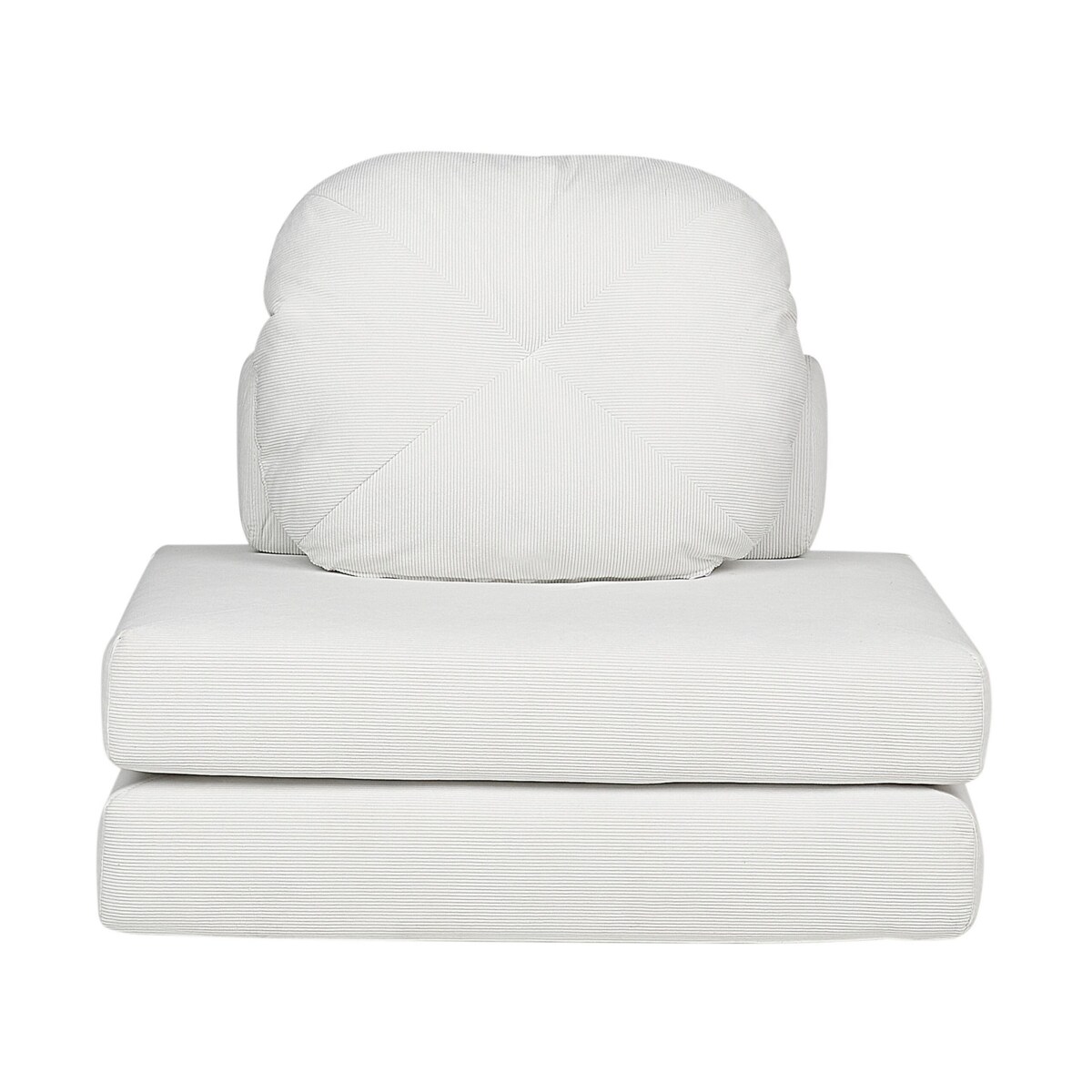 Sofa rozkładana jednoosobowa sztruksowa biała OLDEN