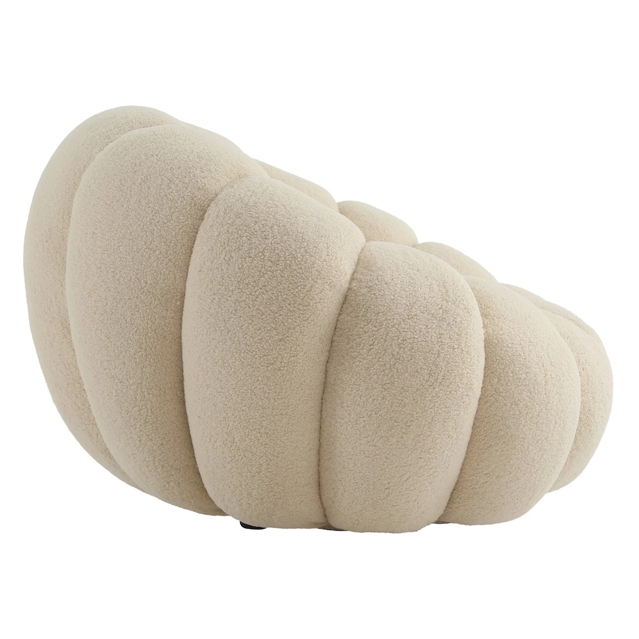 Fotel obrotowy beżowy bouclé Cremona Ø100 cm