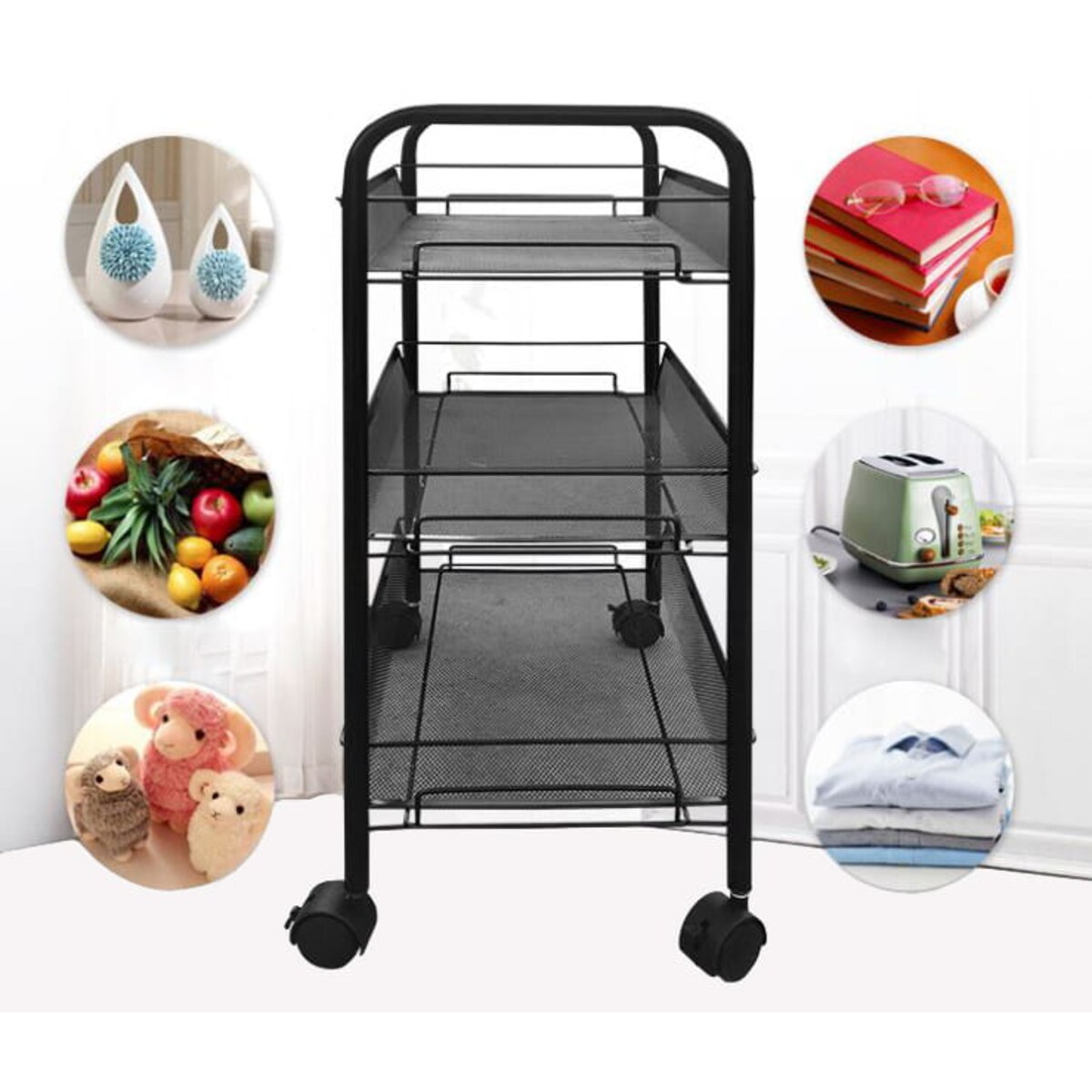 Regał Kuchenny Mobilny Na Kółkach - 3 Półki