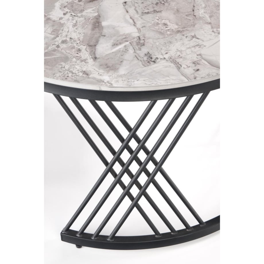 ZESTAW 2 STOLIKÓW Intela POPIELATY WZÓR MARMURU stelaż metal